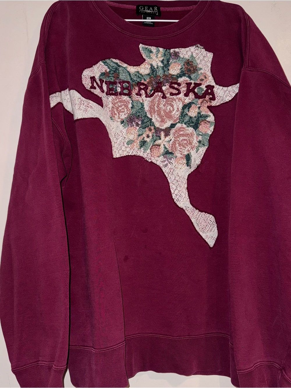 Nebraska Cornhuskers x Gear For Sports Maroon Crewneck Custom Sweatshirt